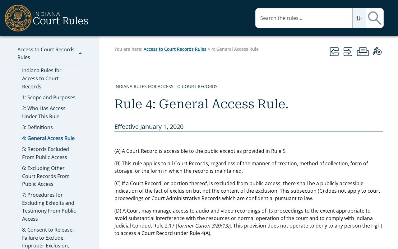 Allen County arrest warrant records under Indiana Rule 4 public access