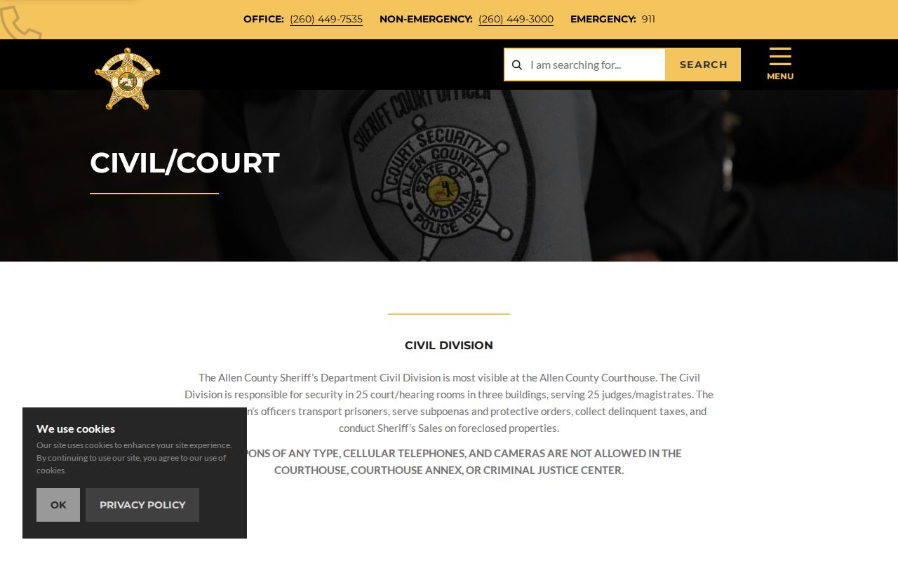 Allen County traffic warrant courthouse and civil division information