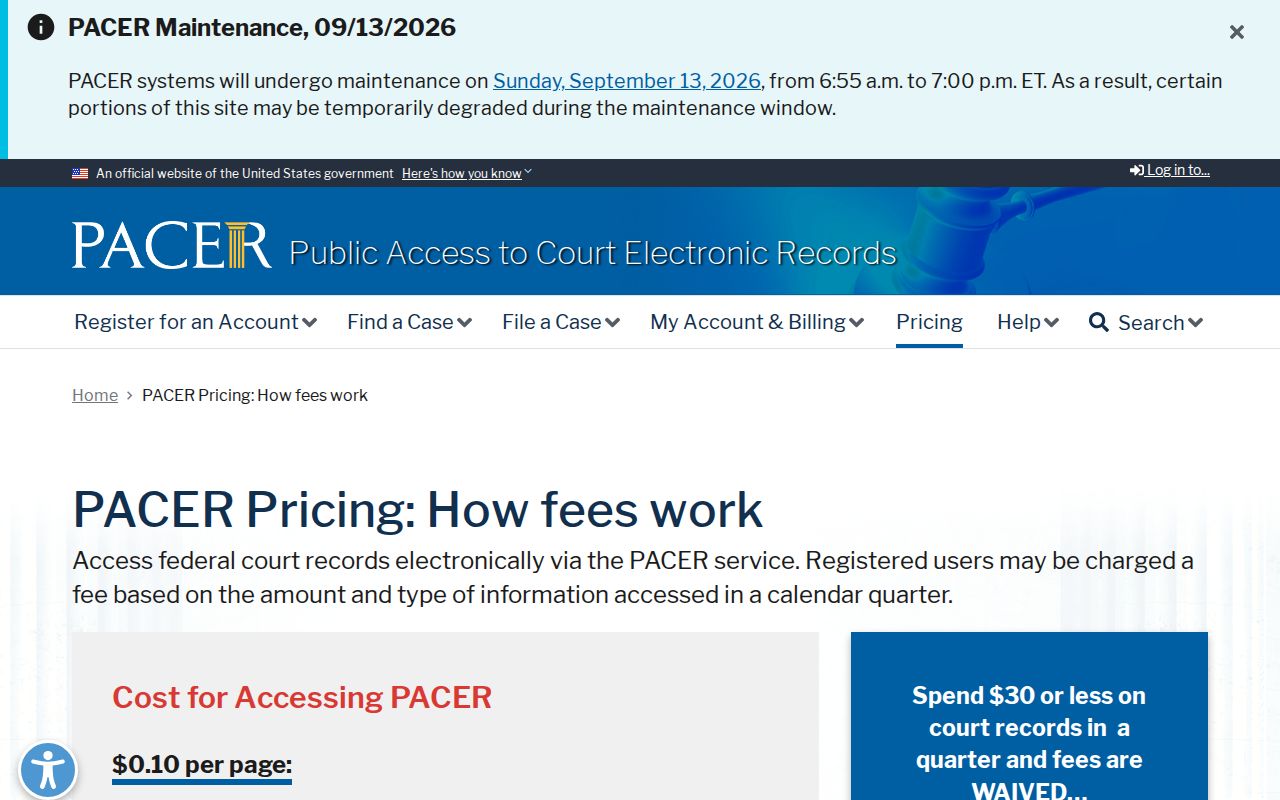 Federal PACER docket access for Allen County warrant records